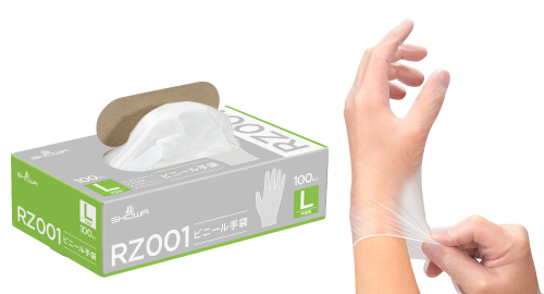 塩化ビニル樹脂製使いきり手袋「RZ001 ビニール手袋 100枚入」新発売