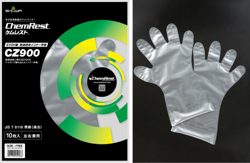 「CZ900 EVOH製 耐透過性インナー手袋」の入数、耐浸透性クラスを変更しました