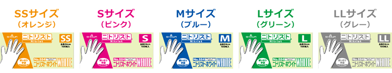 サイズごとに異なるパッケージカラー