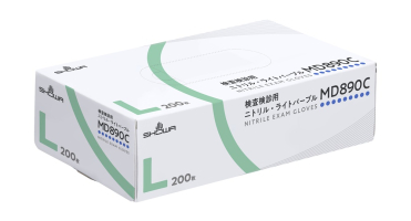 パッケージ画像（検査検診用ニトリル・ライトパープル MD890C L）