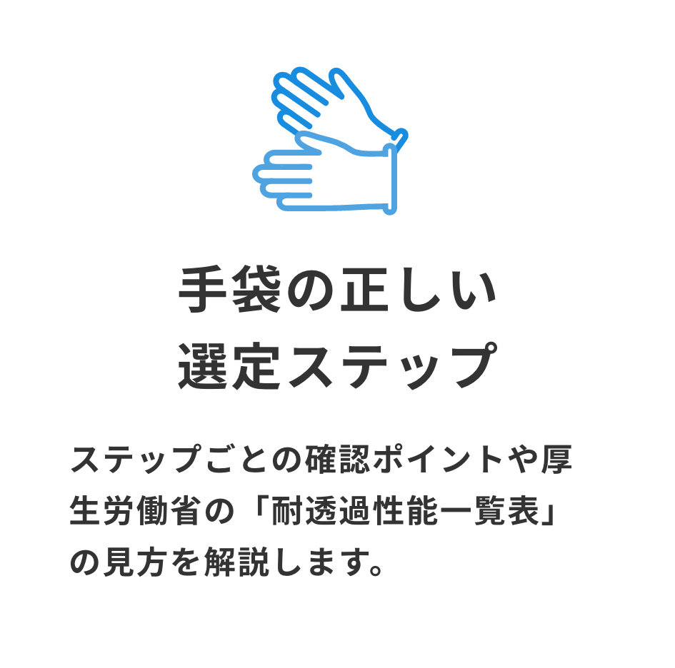 手袋の正しい選定ステップ